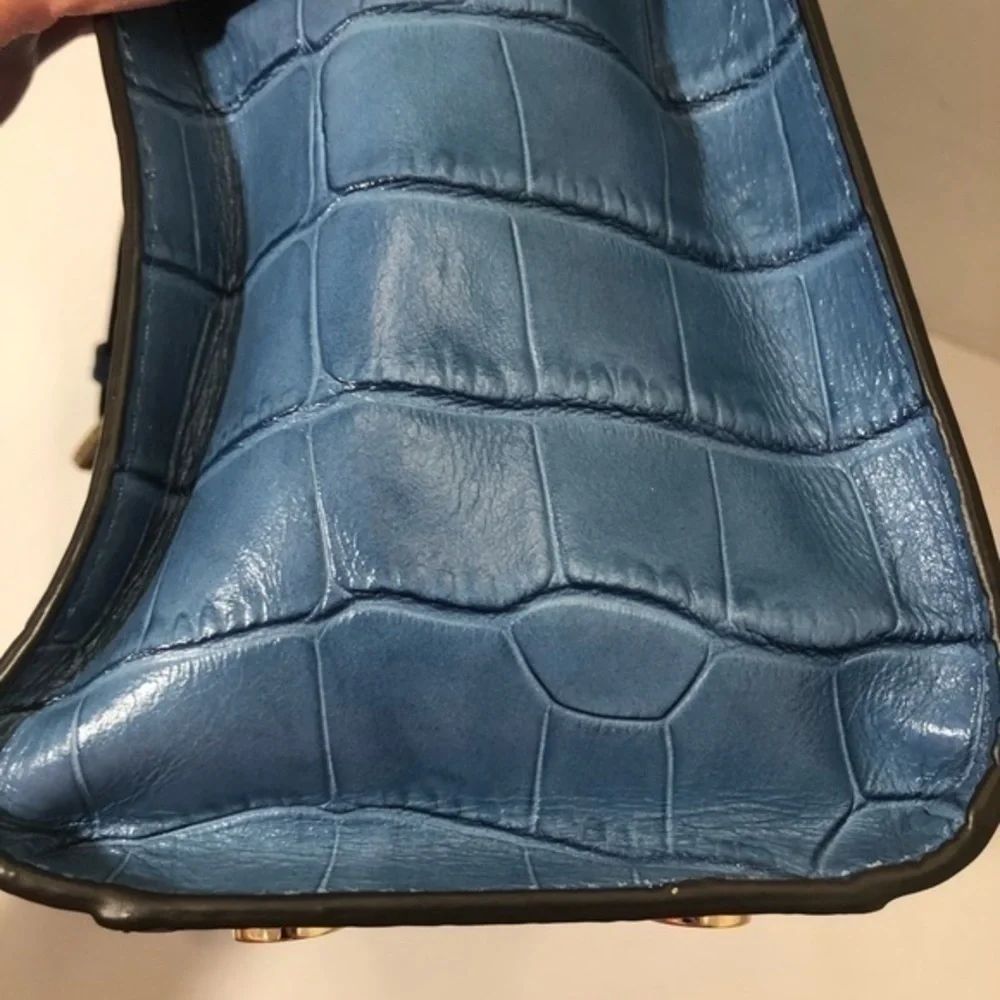 Michael Kors blue embossed leather dillion bag